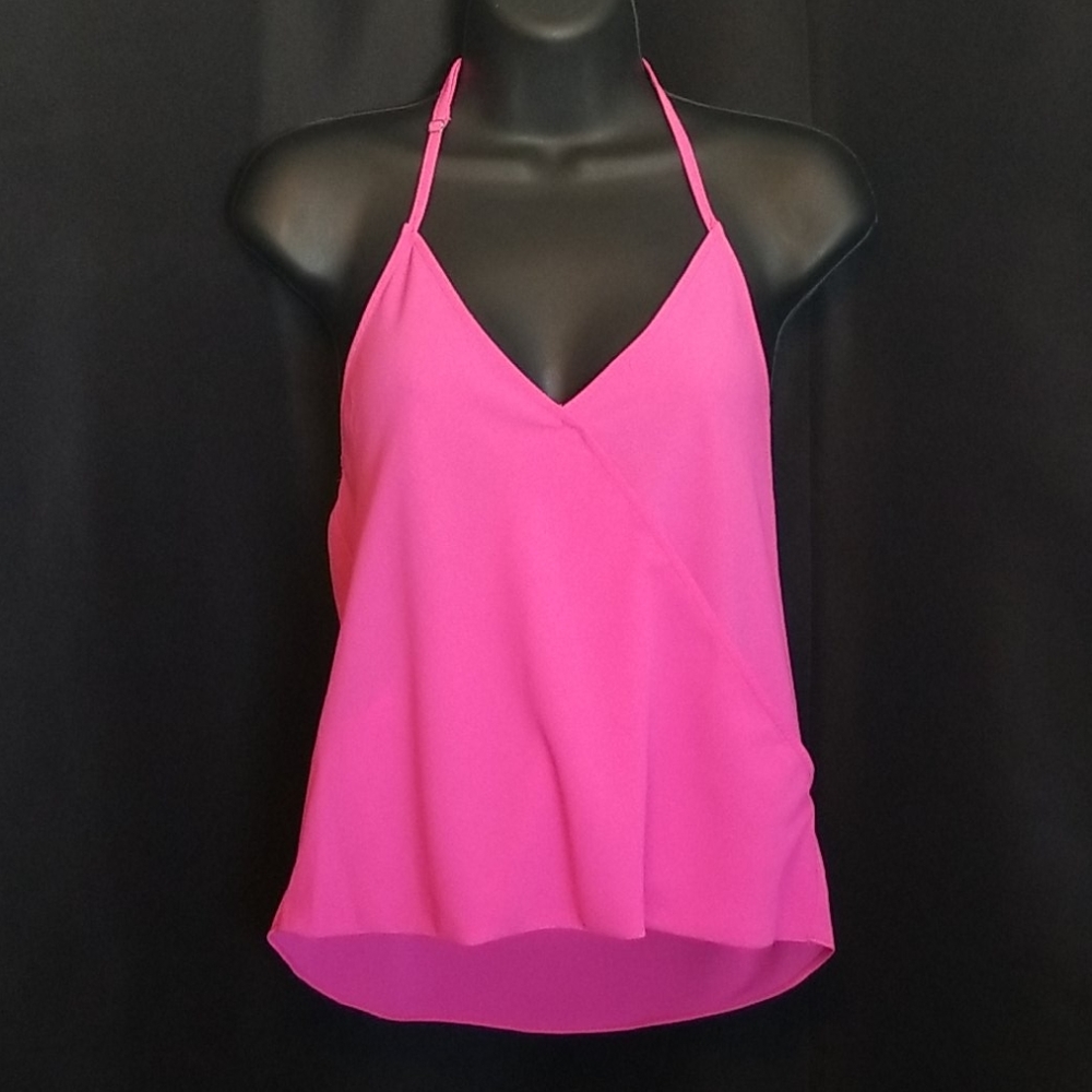 Kaitlyn Bright Pink Halter Top Size Small